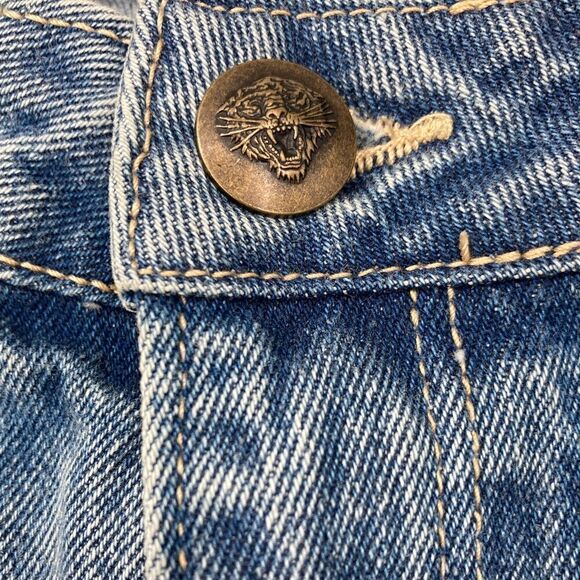 NWT Ed Hardy Women’s Multi Tattoo Baggy Jeans Size 34 Blue Color - Picture 8 of 13